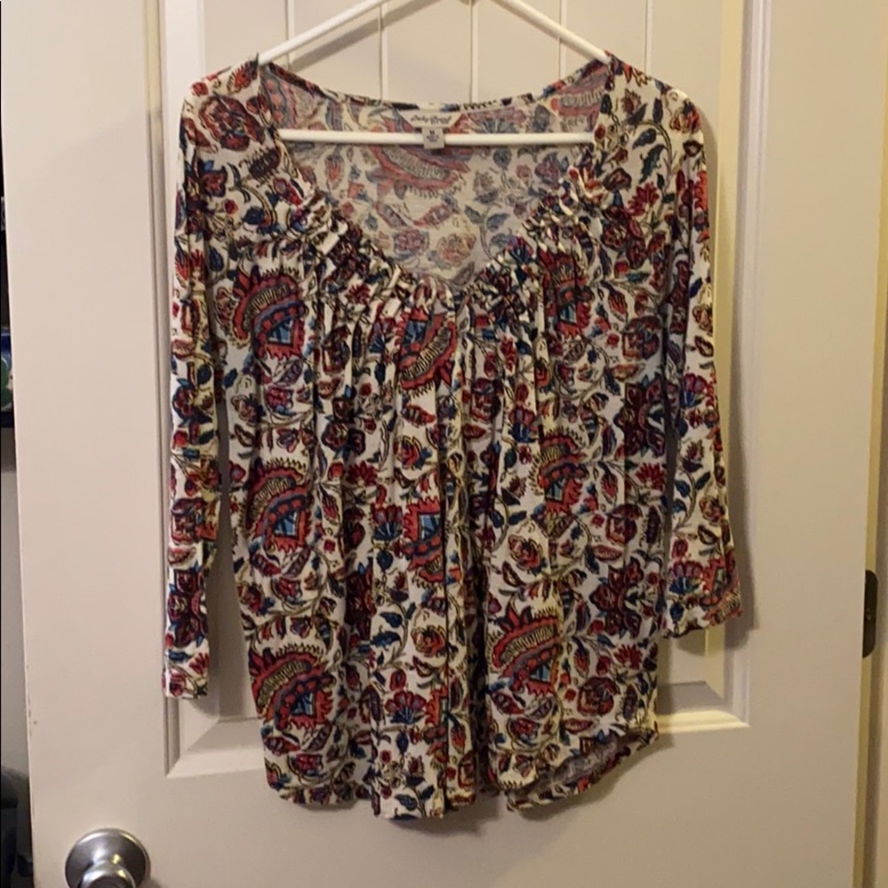Lucky brand 3/4 sleeve v neck tee